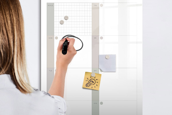 Tablă magnetică de scris Plan săptămânal cu spațiu pentru fotografii
