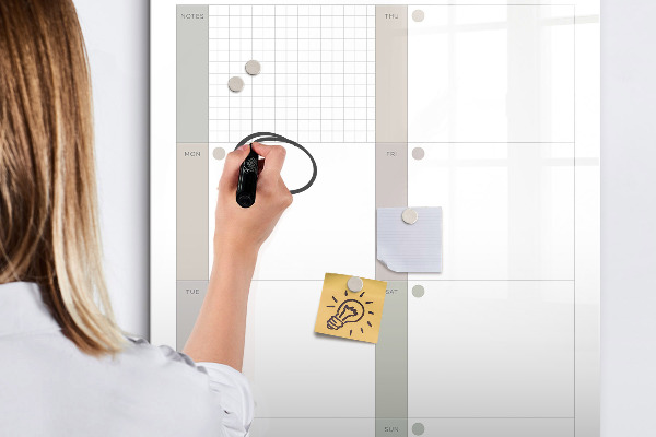 Tablă magnetică de scris Plan săptămânal cu spațiu pentru fotografii