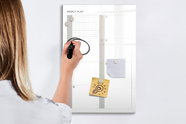 Tablă magnetică de scris Plan săptămânal cu spațiu pentru fotografii