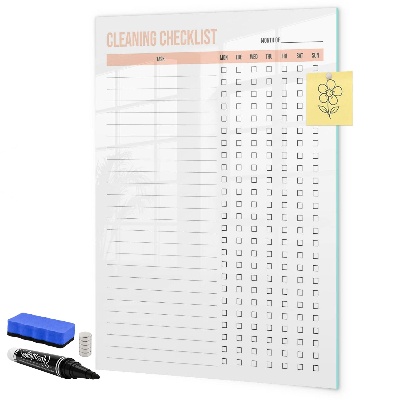 Tablă cu marker Lista lunară de curățenie