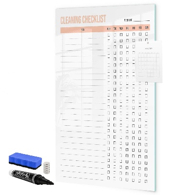 Tablă cu marker Lista lunară de curățenie