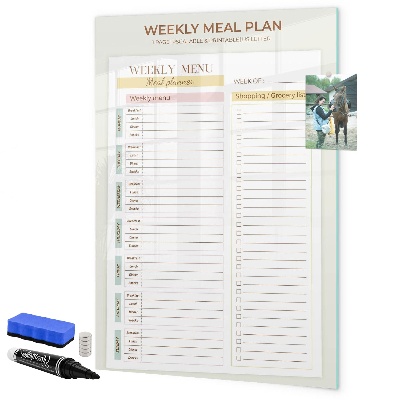 Tablă cu marker Plan de masă pentru fiecare săptămână