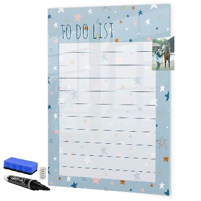 Tablă magnetică de scris Listă de activități cu spațiu pentru fotografii