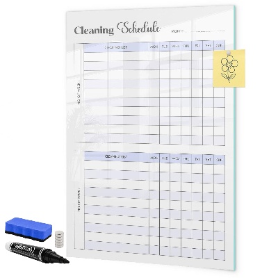 Tablă cu marker Program lunar de curățenie