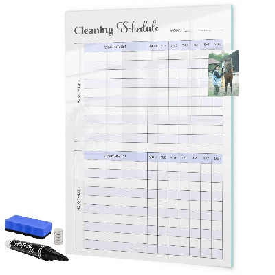 Tablă cu marker Program lunar de curățenie