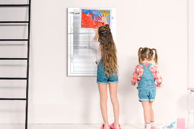 Tablă cu marker Program lunar de curățenie