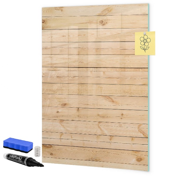 Tablă magnetică de scris Tablă de notițe pe un fundal de lemn