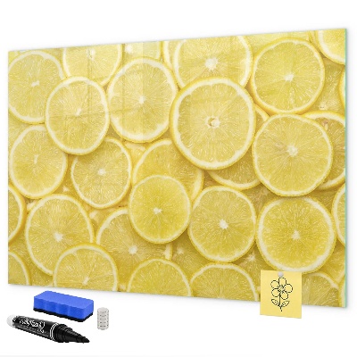 Tablă magnetică de scris Motiv de lămâie cu fotografii și accesorii