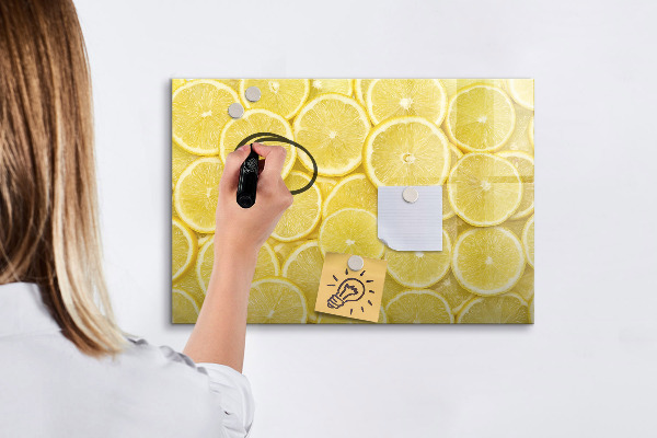Tablă magnetică de scris Motiv de lămâie cu fotografii și accesorii