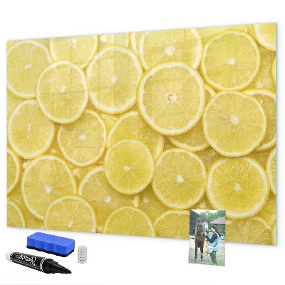 Tablă magnetică de scris Motiv de lămâie cu fotografii și accesorii