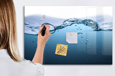 Tablă magnetică de scris Fundal de apă cu fotografii și accesorii