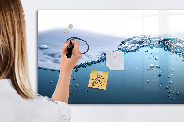 Tablă magnetică de scris Fundal de apă cu fotografii și accesorii