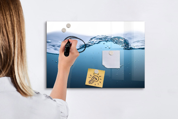 Tablă magnetică de scris Fundal de apă cu fotografii și accesorii