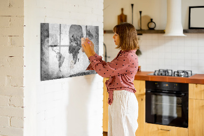Tablă cu marker Hartă a lumii cu fotografii personale