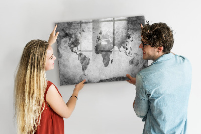 Tablă cu marker Hartă a lumii cu fotografii personale