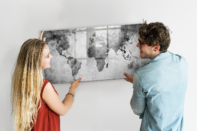 Tablă cu marker Hartă a lumii cu fotografii personale