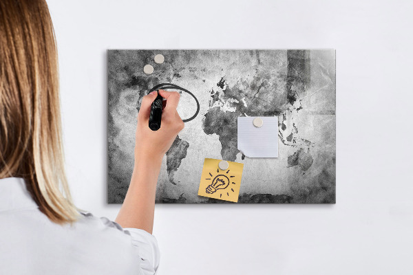 Tablă cu marker Hartă a lumii cu fotografii personale