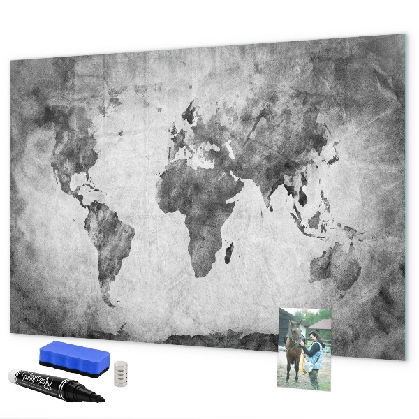 Tablă cu marker Hartă a lumii cu fotografii personale