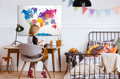 Tablă cu marker O hartă colorată pentru fotografii și notițe