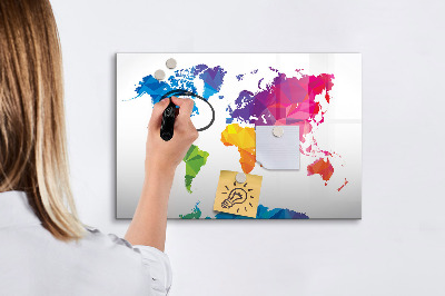 Tablă cu marker O hartă colorată pentru fotografii și notițe