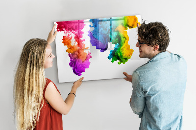 Tablă magnetică de scris Nori colorați cu fotografii personale