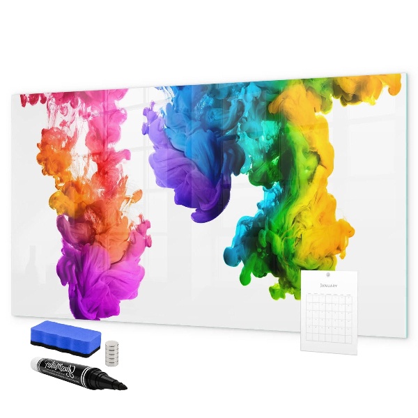 Tablă magnetică de scris Nori colorați cu fotografii personale