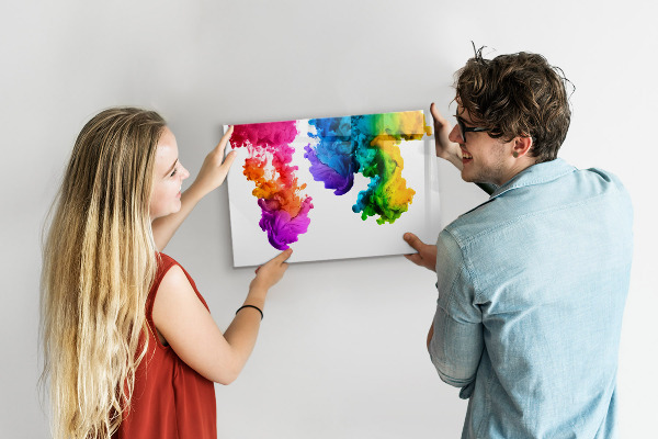 Tablă magnetică de scris Nori colorați cu fotografii personale