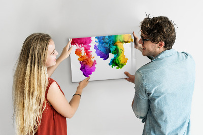 Tablă magnetică de scris Nori colorați cu fotografii personale
