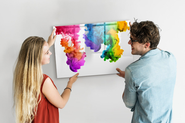 Tablă magnetică de scris Nori colorați cu fotografii personale