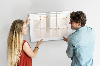 Tablă magnetică de scris Planificator săptămânal cu spațiu pentru fotografii