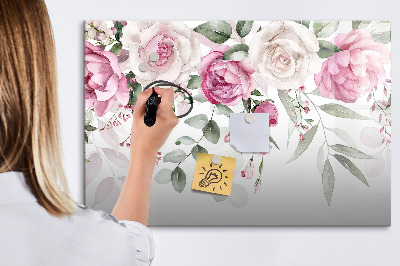 Tablă magnetică de scris Panou floral pentru fotografii și notițe