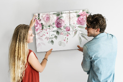 Tablă magnetică de scris Panou floral pentru fotografii și notițe