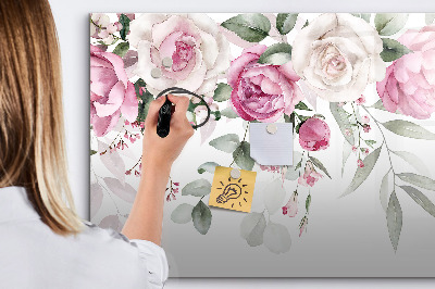 Tablă magnetică de scris Panou floral pentru fotografii și notițe