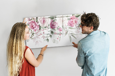 Tablă magnetică de scris Panou floral pentru fotografii și notițe