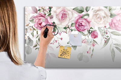 Tablă magnetică de scris Panou floral pentru fotografii și notițe
