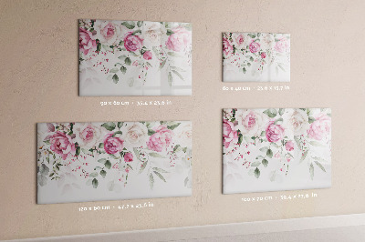 Tablă magnetică de scris Panou floral pentru fotografii și notițe