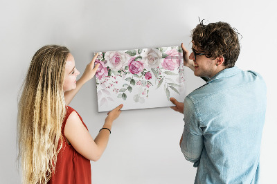 Tablă magnetică de scris Panou floral pentru fotografii și notițe