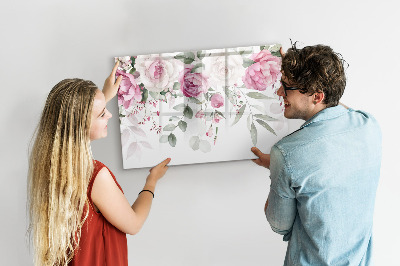 Tablă magnetică de scris Panou floral pentru fotografii și notițe