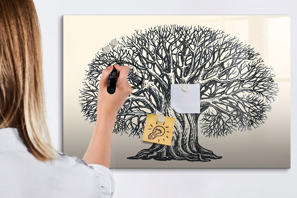 Tablă cu marker Un copac al amintirilor cu loc pentru fotografii