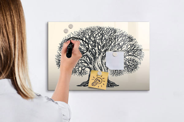 Tablă cu marker Un copac al amintirilor cu loc pentru fotografii
