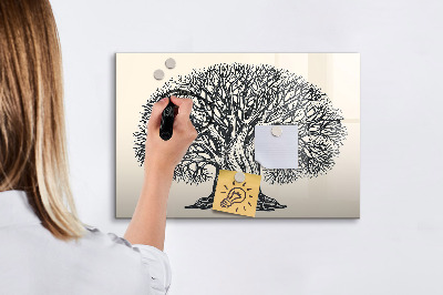 Tablă cu marker Un copac al amintirilor cu loc pentru fotografii