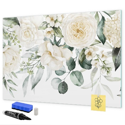 Tablă magnetică de scris Motiv floral cu spațiu pentru fotografii