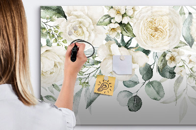 Tablă magnetică de scris Motiv floral cu spațiu pentru fotografii
