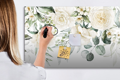 Tablă magnetică de scris Motiv floral cu spațiu pentru fotografii