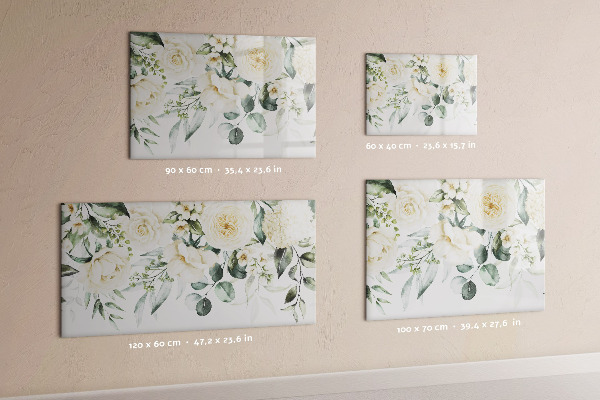 Tablă magnetică de scris Motiv floral cu spațiu pentru fotografii