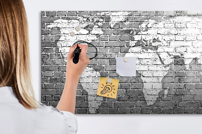 Tablă cu marker Hartă a lumii cu locații foto
