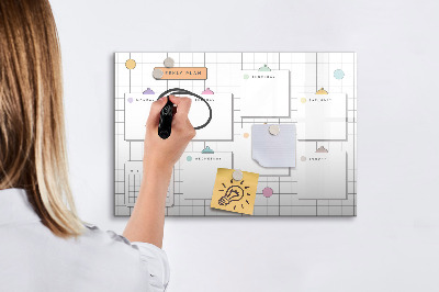 Tablă cu marker Plan săptămânal cu spațiu pentru fotografii