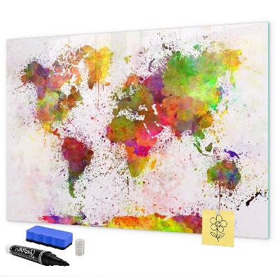 Tablă magnetică de scris Hartă colorată cu locuri pentru fotografii