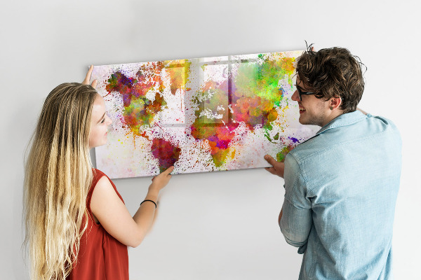 Tablă magnetică de scris Hartă colorată cu locuri pentru fotografii
