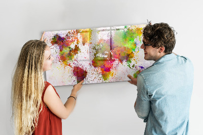 Tablă magnetică de scris Hartă colorată cu locuri pentru fotografii